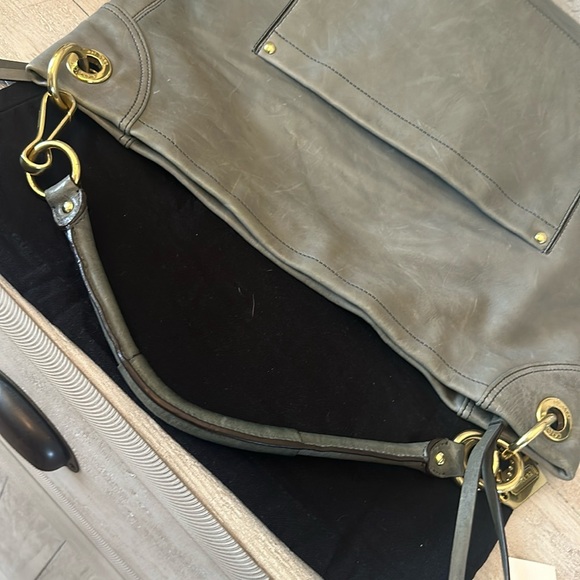 Coach Hampton Vintage Leather Hobo Large Brass Grey with Wallet!! - Picture 16 of 16